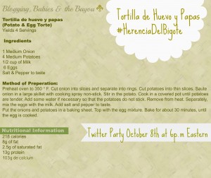 Tortilla de Huevo y Papas & Twitter Party #HerenciaDelBigote