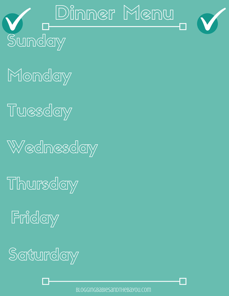 Whats For Dinner Menu - Easy to Use Printable