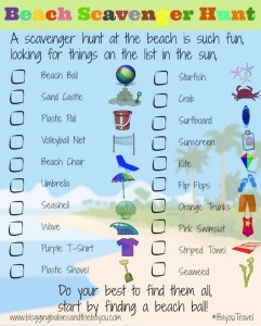 Beach Travel Printable for Kids – Beach Scavenger Hunt #BayouTravel