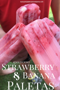 Strawberry Banana Paletas Recipe – How to Make Frozen Fruit Pops {Ad} #DOLEcioso